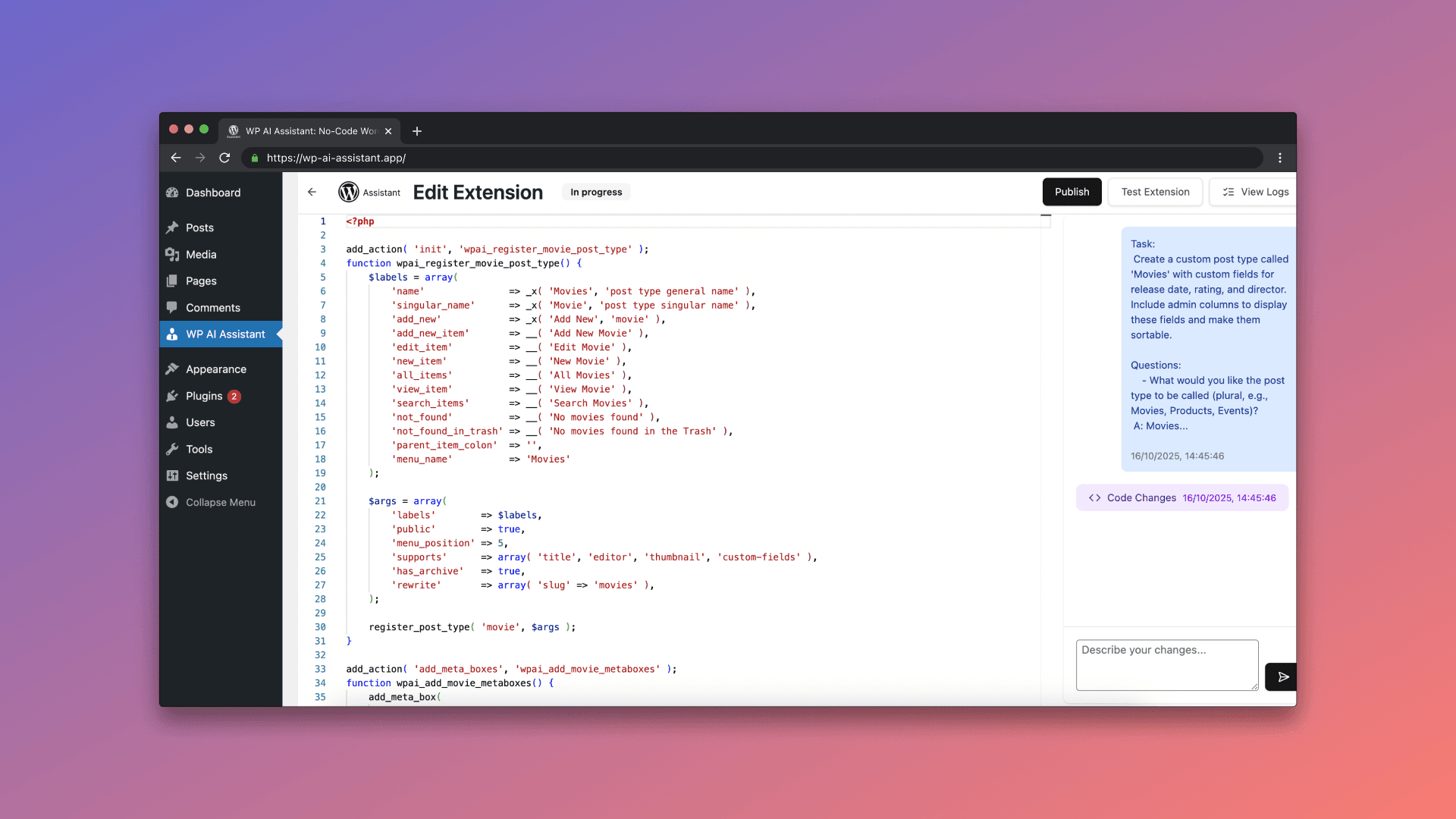 Step 6: WP AI Assistant guide
